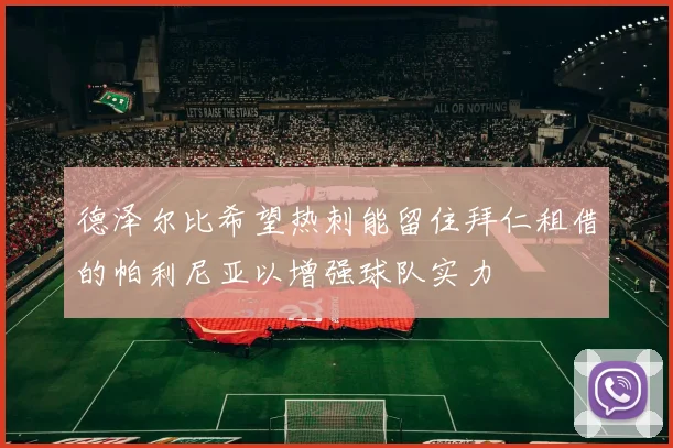 德泽尔比希望热刺能留住拜仁租借的帕利尼亚以增强球队实力